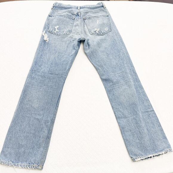 AGOLDE 90's Midrise Loose Fit Denim Distressed Ripped Jeans A069C-811 Size 25 - Picture 3 of 9